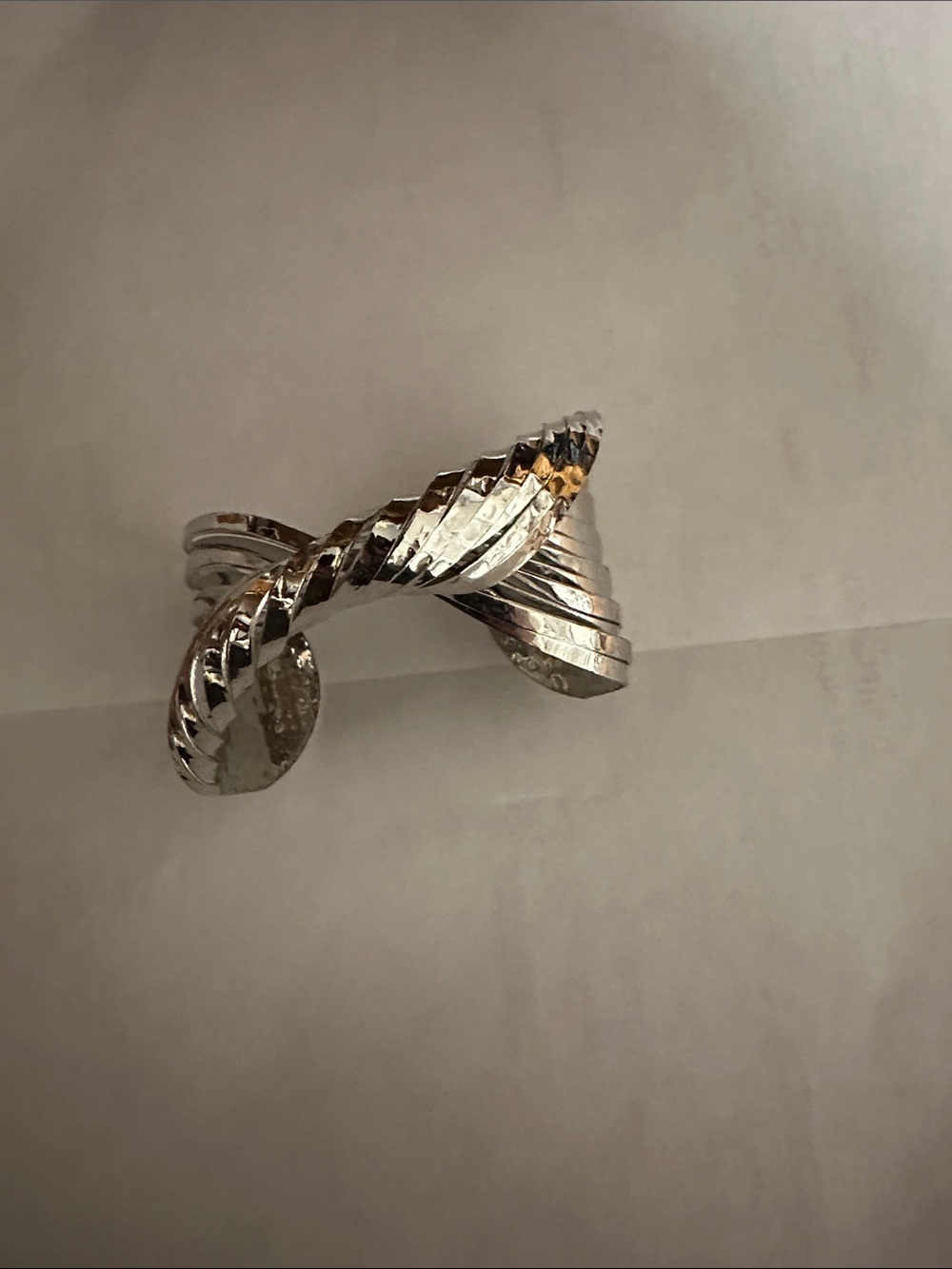 Silver Twisted Open Cuff Bracelet